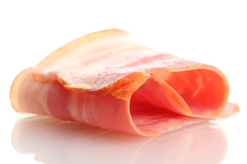 tasty bacon, isolated on white