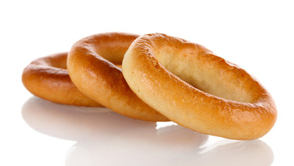 tasty bagels, isolated on white