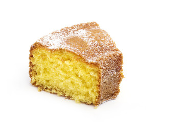 slice of cake isolated on white background