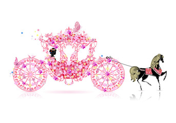 vintage floral carriage