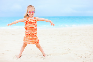 Cute little girl at beach