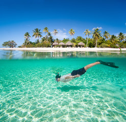 Man swimming underwater