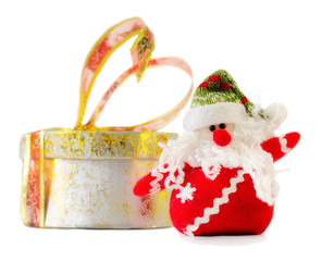 santa puppet with christmas gift