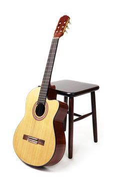guitar and stool