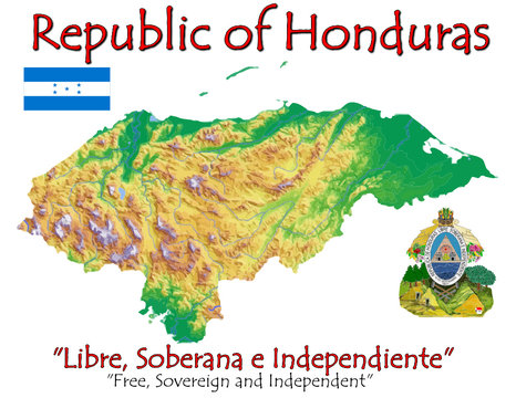 Honduras national emblem map symbol motto