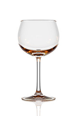 Empty wine glass isolated on white