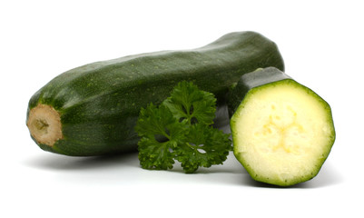 Zucchini isolated on white.