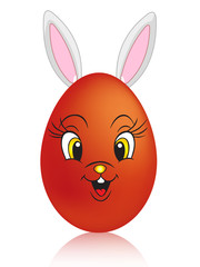roter Osterei-Hase
