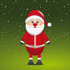 santa claus with hat green snow background