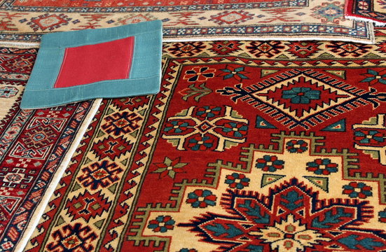 oriental carpets and a carpet with a red square