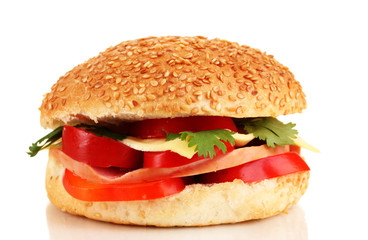 Appetizing sandwich isolated on white