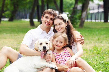 Happy family having fun outdoors