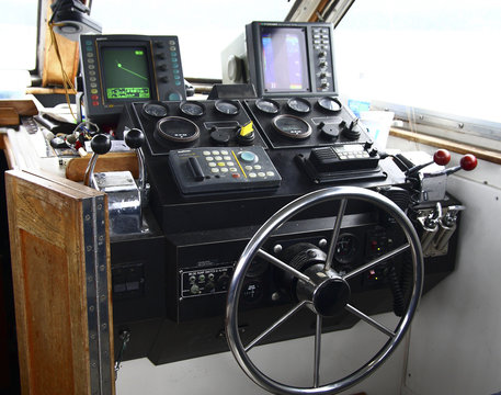 Cockpit Of Fishing Boat