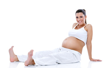 Fototapeta na wymiar pregnant woman relaxation after exercising
