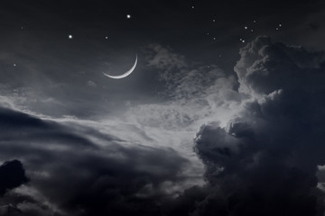 night sky with moon