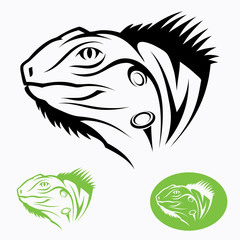 Iguana head - vector illustration