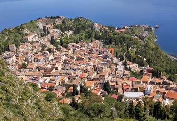 Fototapeta na wymiar Taormina, Sycylia (widok z góry)