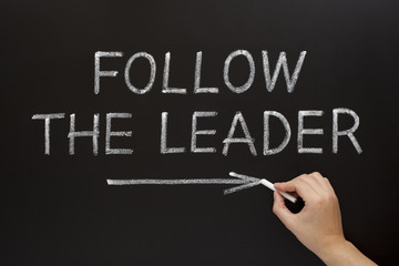 Fototapeta premium Follow The Leader on Blackboard