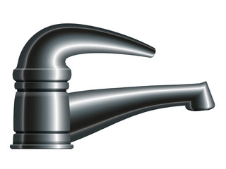 Realistic metal water tap with one handle. Eps10 - 46470483