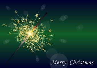 Merry Christmas concept with sparkler.