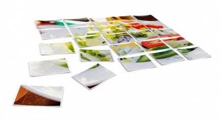 Fotocollage verteilt - Salatteller