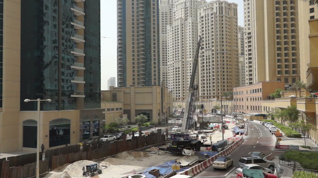 Dubai construction Site Tram Work to right site