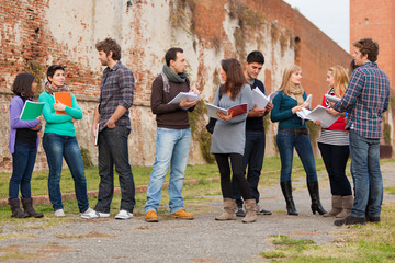 Naklejka premium Group of Multicultural College Students