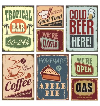 Vintage style signs