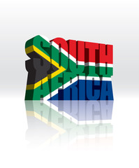3D Vector South Africa Word Text Flag