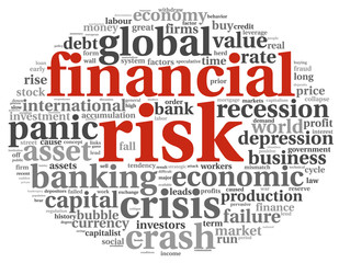 Financial risk concept on white