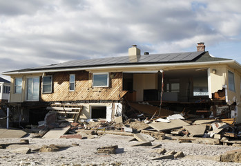 Obraz na płótnie Canvas Hurricane Sandy zniszczenie