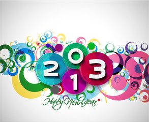 new year 2013 in colorful background design. Vector illustration