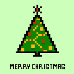 Pixel arbre du nouvel an. Illustration vectorielle eps 10