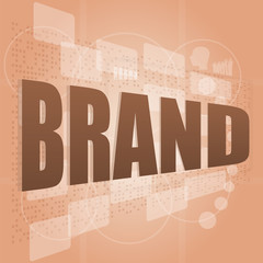 Brand concept in word tag cloud, business concept