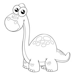 illustration of Cartoon dinosaur outline