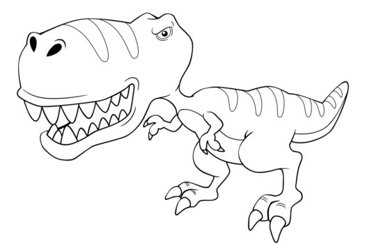 illustration of cartoon dinosaur outline