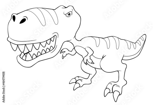 illustration of cartoon dinosaur outline