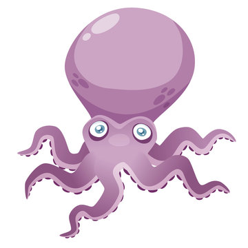 illustration of Cartoon octopus Vector