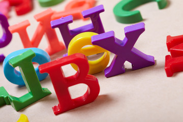 Plastic alphabet letters