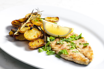 grilled mackerel with roasted potatoes
