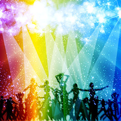 light stage background with dancing people