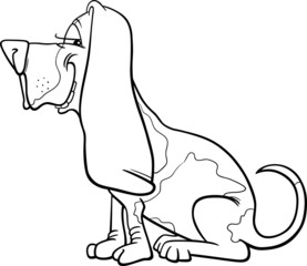 basset hound dog cartoon for coloring