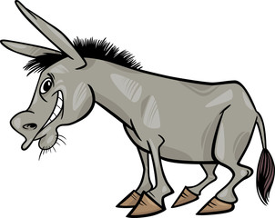 Gray donkey cartoon illustration