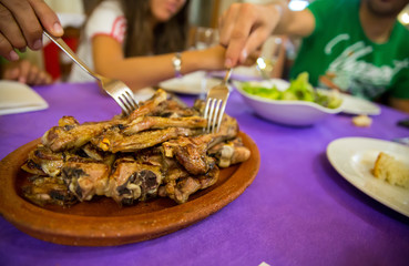 fork and lamb ribs