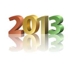 2013 New Year banner, colorful  letters on the white background