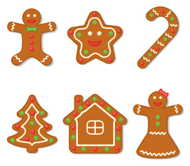 vector collection of gingerbread figures
