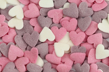 Colourful sugar heart background