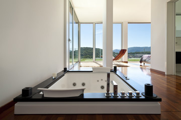 beautiful house, modern style, room with bath