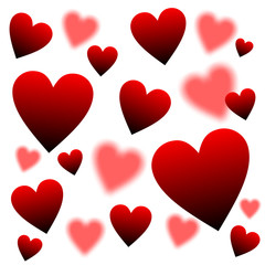 Kachel mit roten Herzen