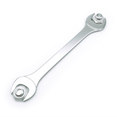 Locked spanner with two nuts